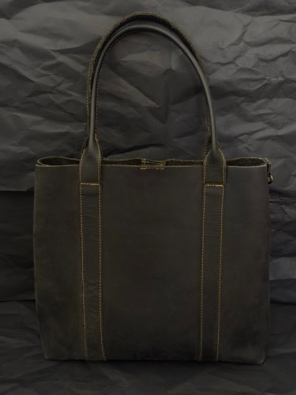 Structured Suede Leather Tote Bag